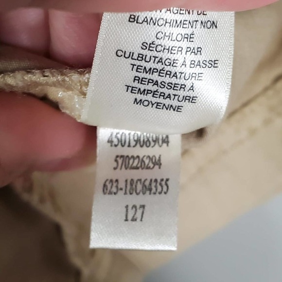 Chico's Lace Applique Utility Jacket Khaki White Size 2 Petite - Picture 12 of 16